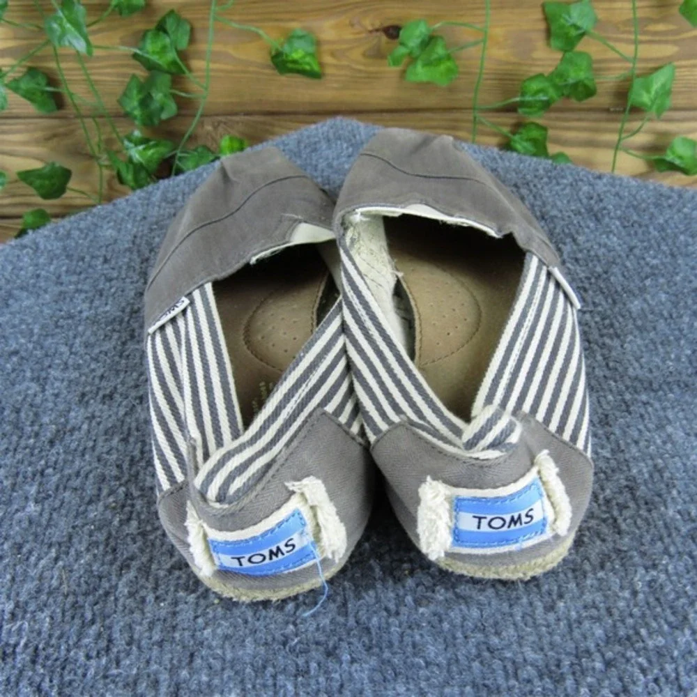 TOMS Women Slip On Espadrille‎ Gray Fabric Sz 9 Medium  Used 2025
